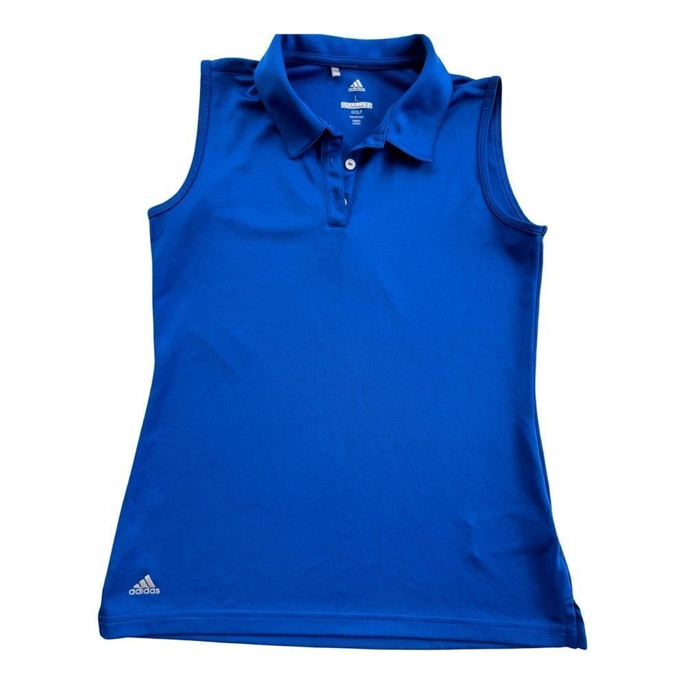 Girls Adidas Golf Logo Piqué Sleeveless Polo Shirt Large
